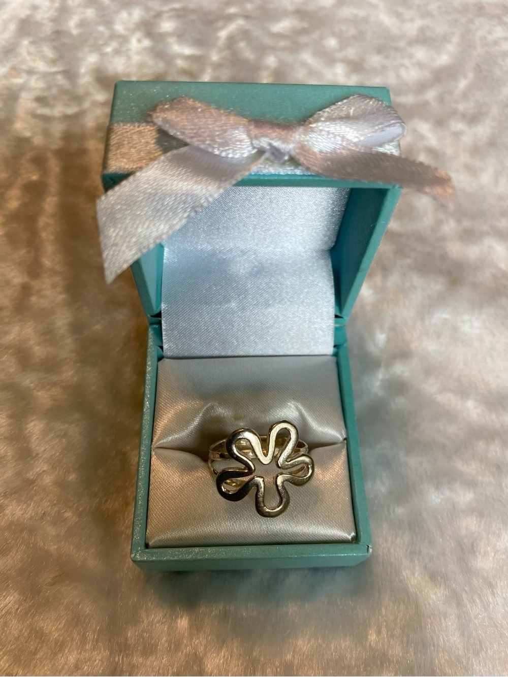 🍀925 MJ Sterling Silver Floral Openwork Ring